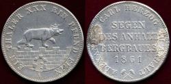 World Coins - ANHALT-BERNBERG 1861 A  THALER  ALEXANDER CARL