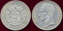 World Coins - VENEZUELA 1935 5 Bolivares  AU