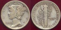 Us Coins - 1923 MERCURY DIME  VF/XF