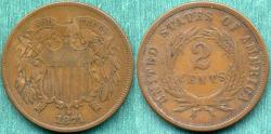 Us Coins - 1871 TWO CENT VF