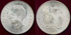 World Coins - ECUADOR 1944  5 SUCRES   CHOICE BU