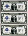Us Coins - $1 1928-A  SILVER CERTIFICATE ...  3 CONSECUTIVE SERIAL NO    CHOICE UNC