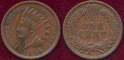 Us Coins - 1895 INDIAN CENT  VF+
