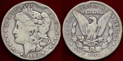 Us Coins - 1902-S MORGAN $1  VG  rim bumps
