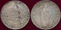 World Coins - PERU 1832 MM  8 REALES  ... Well Struck Rev. XF