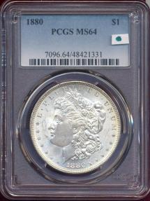 US Coins - 1880 MORGAN DOLLAR  PCGS MS64  WHITE