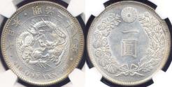 World Coins - JAPAN 1895 1 YEN  NGC MS62  excellent mint luster