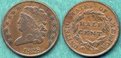 Us Coins - 1828 Classic Style  1/2c ......12 stars