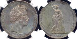 World Coins - BAVARIA 1835 GERMANY TALER.. MORTGAGE BANK.... NGC  UNC
