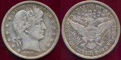 Us Coins - 1893-O BARBER QUARTER  VF