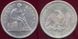 Us Coins - 1859-O SEATED DOLLAR  AU58