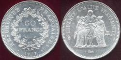 World Coins - FRANCE 1977  50 FRANC  CHOICE BU.... LARGE SILVER COIN