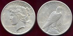 Us Coins - 1924-S PEACE DOLLAR  AU