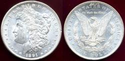 Us Coins - 1891-CC MORGAN DOLLAR MS62  ... VERY NICE