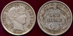 Us Coins - 1900-S BARBER DIME  AU