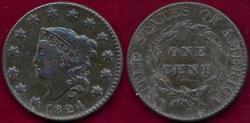 Us Coins - 1824 LARGE  CENT    SHARP XF DETAILS