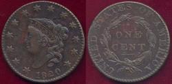 Us Coins - 1820 Small  Date  LARGE CENT   XF