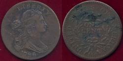 Us Coins - 1796 Reverse of 1794  LARGE CENT  XF