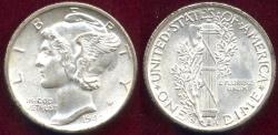 Us Coins - 1942-S MERCURY DIME MS65