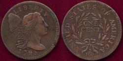 Us Coins - 1795 PLAIN EDGE  LARGE CENT  VF35