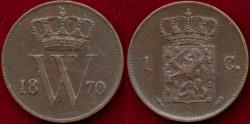 World Coins - NETHERLANDS 1870 1 CENT XF