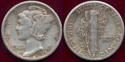 Us Coins - 1925-S MERCURY DIME  VF