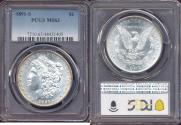Us Coins - 1891-S MORGAN DOLLAR  PCGS MS63 ... pretty toning