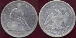 Us Coins - 1871 SEATED $1  VF
