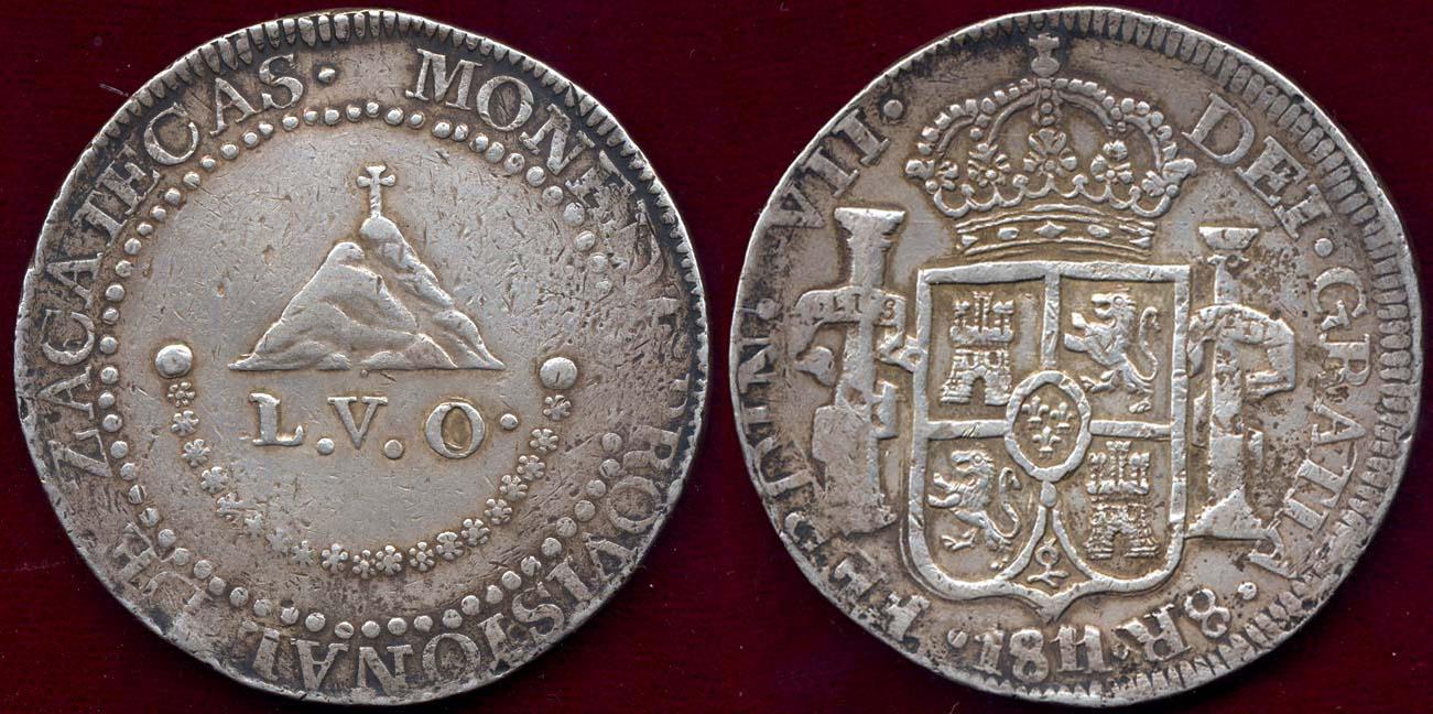 MEXICO 1811 L.V.O. 8 REALES FAR MOUNTAIN VARIETY | North