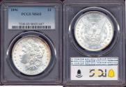 Us Coins - 1896 MORGAN DOLLAR PCGS MS65 .. HIGH END