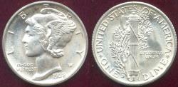 Us Coins - 1938-D MERCURY DIME MS66 FB .... WHITE