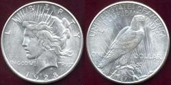Us Coins - 1928-S PEACE DOLLAR  AU58   WHITE