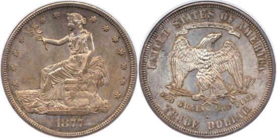 US Coins - 1877-S TRADE DOLLAR MS63 ... ORIGINAL  NOT DIPPED