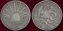 World Coins - MEXICO 1849 Zs OM  8 REALES  F/VF