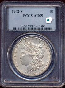 US Coins - 1902-S MORGAN DOLLAR PCGS AU55