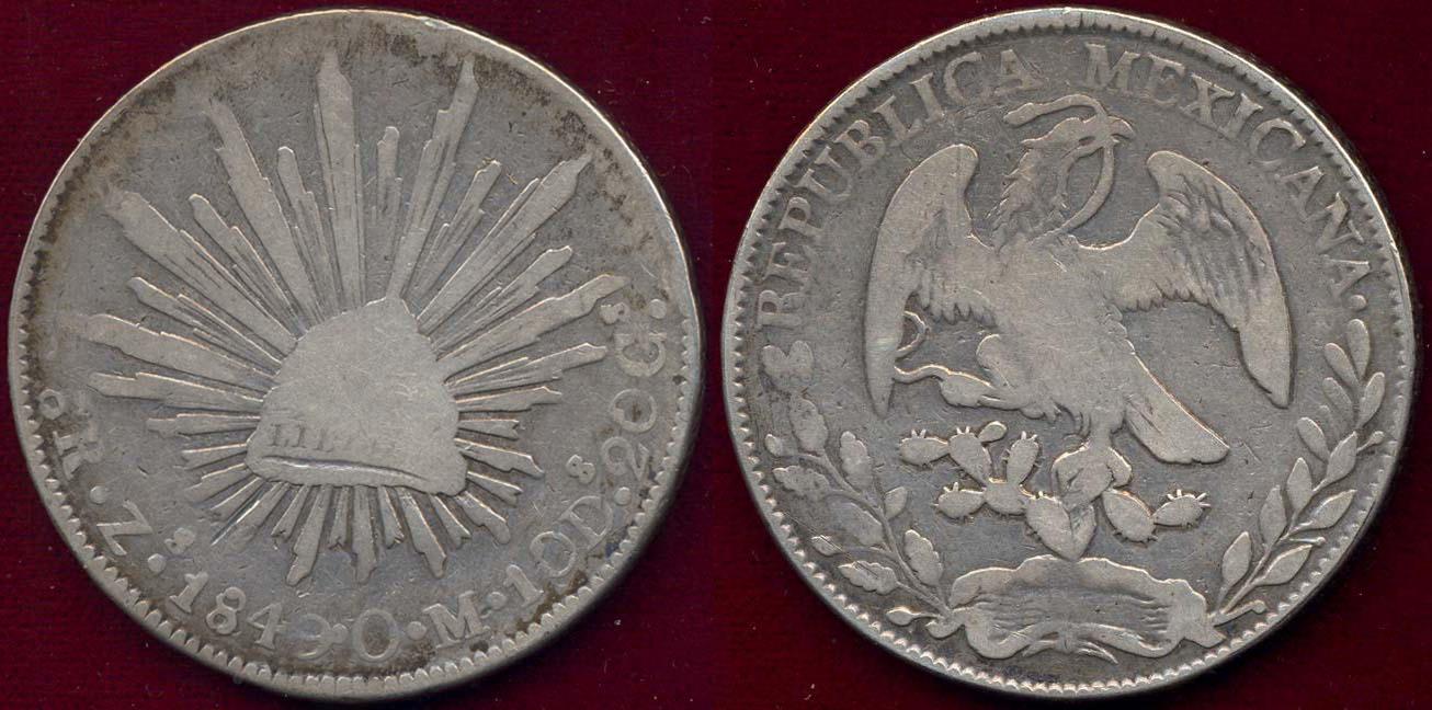 MEXICO 1849 Zs OM 8 REALES F/VF | North & Central American and
