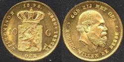 World Coins - NETHERLANDS 1875 GOLD 10 GULDEN   KING WILLIAM (WILLIEM)