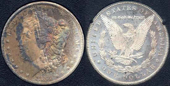 US Coins - 1881-CC MORGAN $1  BU  GSA with Case & card as issued