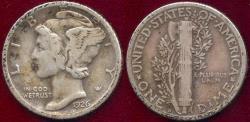 Us Coins - 1926-D MERCURY DIME FINE+
