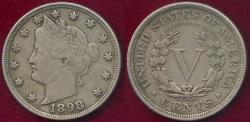 Us Coins - 1898 LIBERTY NICKEL  VF30