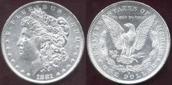 Us Coins - 1881-O MORGAN DOLLAR  MS64 .... WHITE