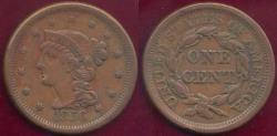 Us Coins - 1856 slant 5 LARGE CENT XF