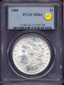US Coins - 1889 MORGAN DOLLAR   PCGS MS64  .... WHITE