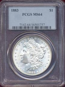 US Coins - 1883 MORGAN DOLLAR   PCGS MS64  ... UNDERGRADED