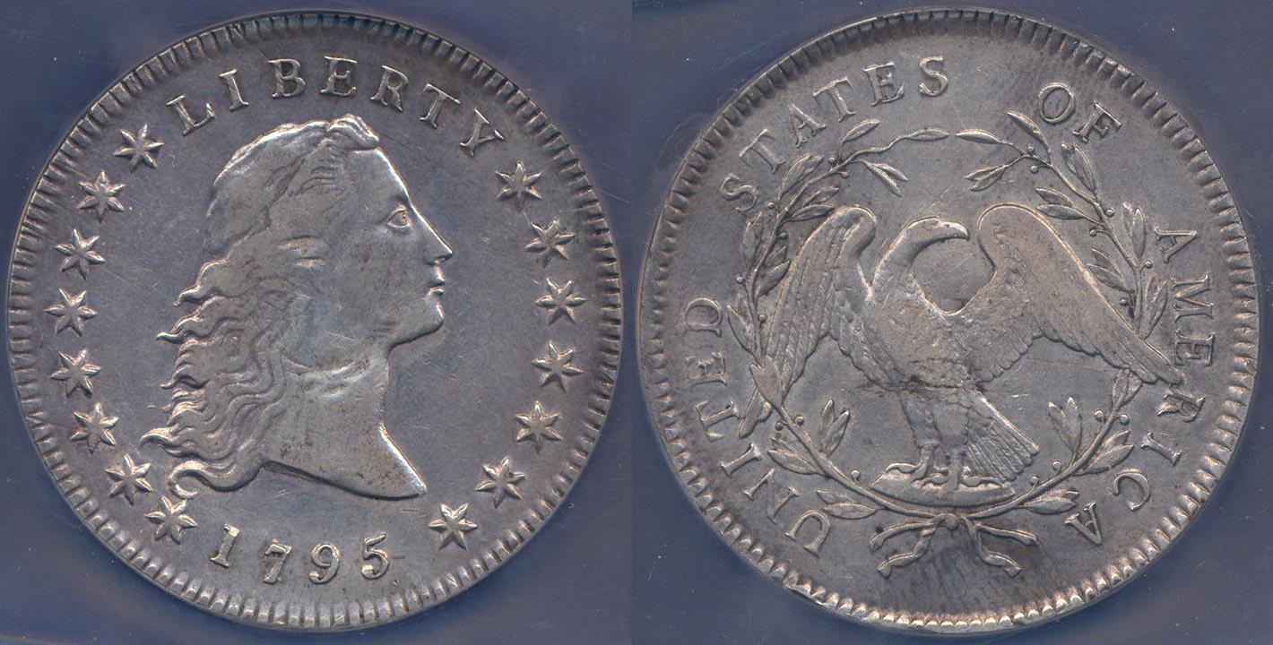 1795 FLOWING HAIR SILVER DOLLAR XF Details.... CERTIFIED | Dollars