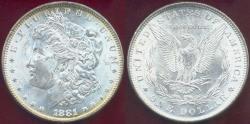 Us Coins - 1881 MORGAN DOLLAR MS63 ... Bright White Luster