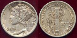 Us Coins - 1917-D MERCURY DIME  ..  AU   FULL BANDS