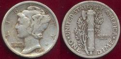 Us Coins - 1918 MERCURY DIME  VF35