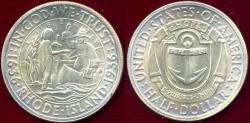 Us Coins - RHODE ISLAND 1936 50c Commemorative  MS65 ... PRETTY