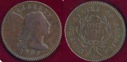 Us Coins - 1795 LARGE CENT lettered edge  XF